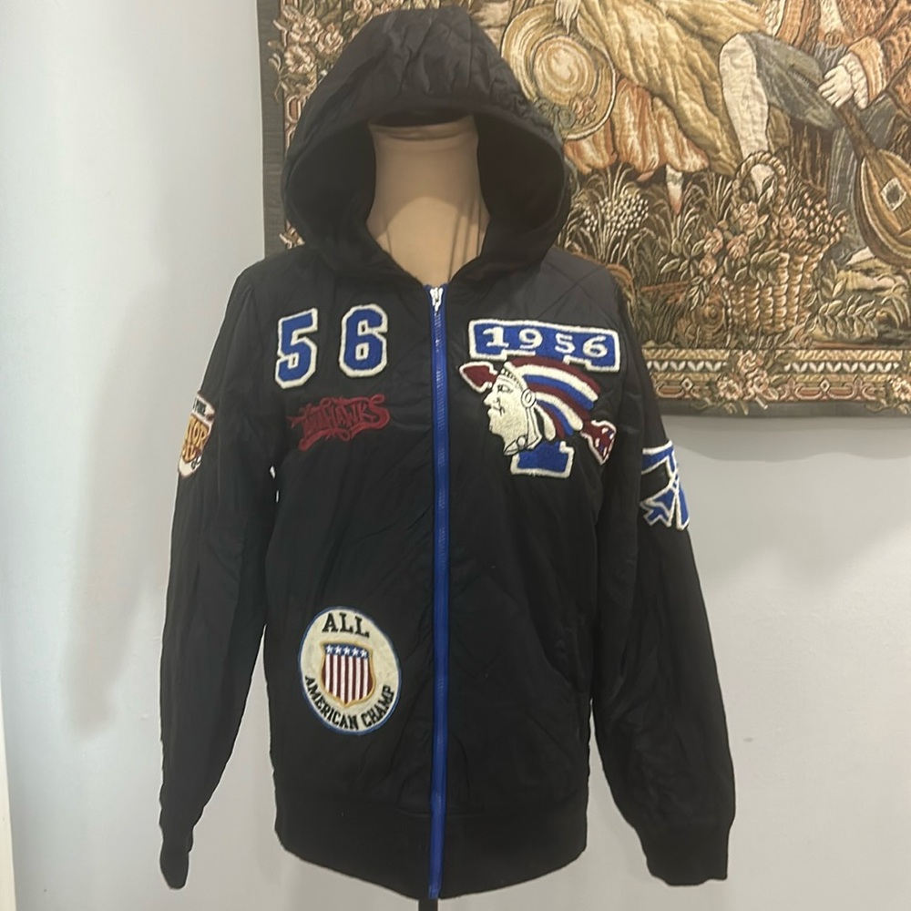 True Religion Brand Nylon Puffer/Bomber Tomahawk 1956 Patchwork Jacket. Size S